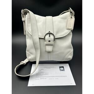 Vintage Coach Soho Duffle Crossbody Ivory Leather Y2K Bag COA